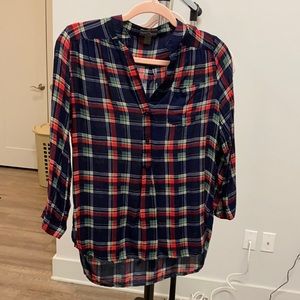 Plaid blouse.